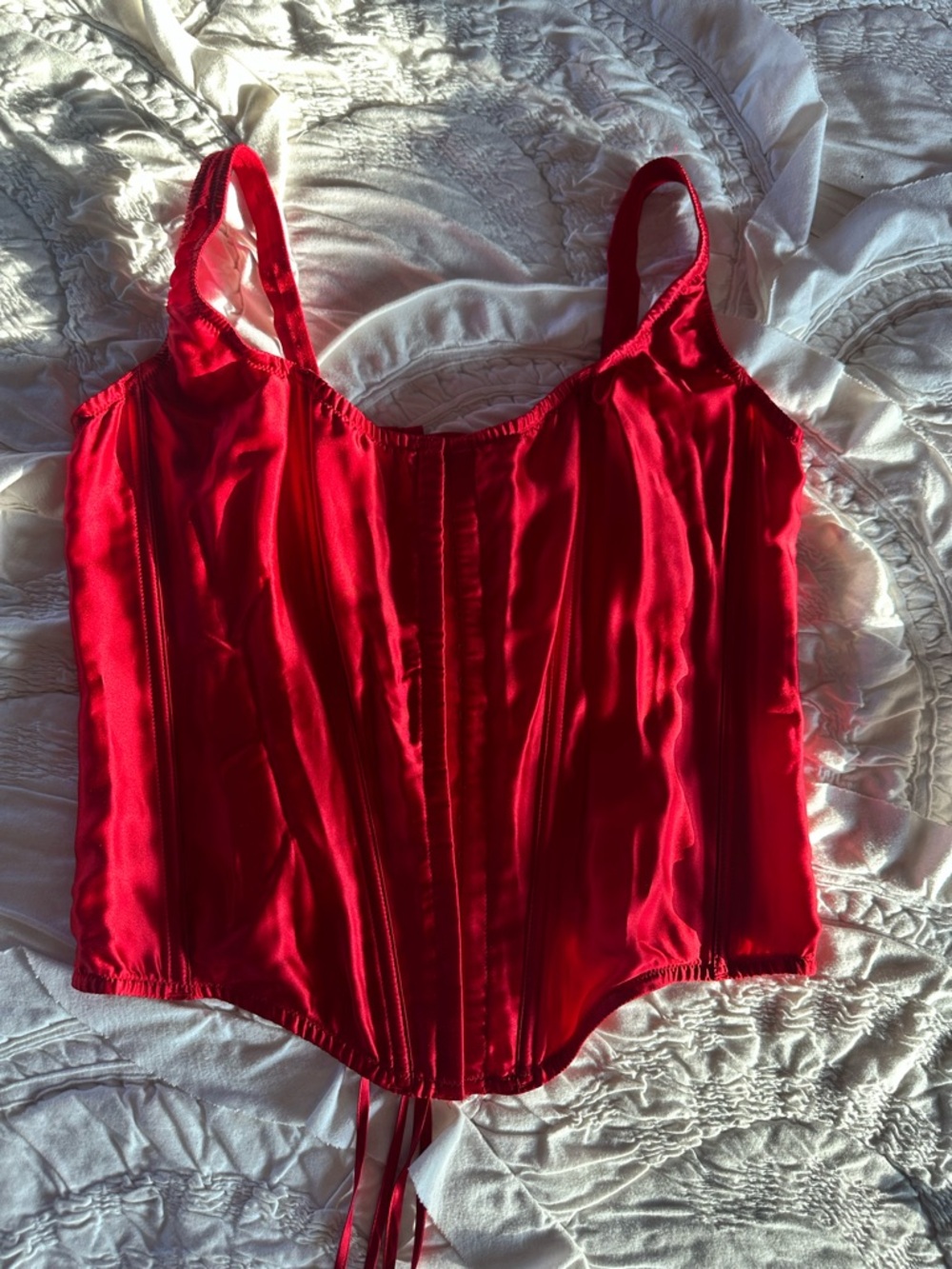 Victoria's Secret Red Silk Corset Top
